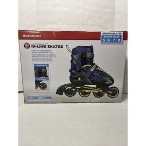 Schwinn Youth Boys/girls Adjustable Fit  Inline‎ Skate (5-8) - Black/Blue New